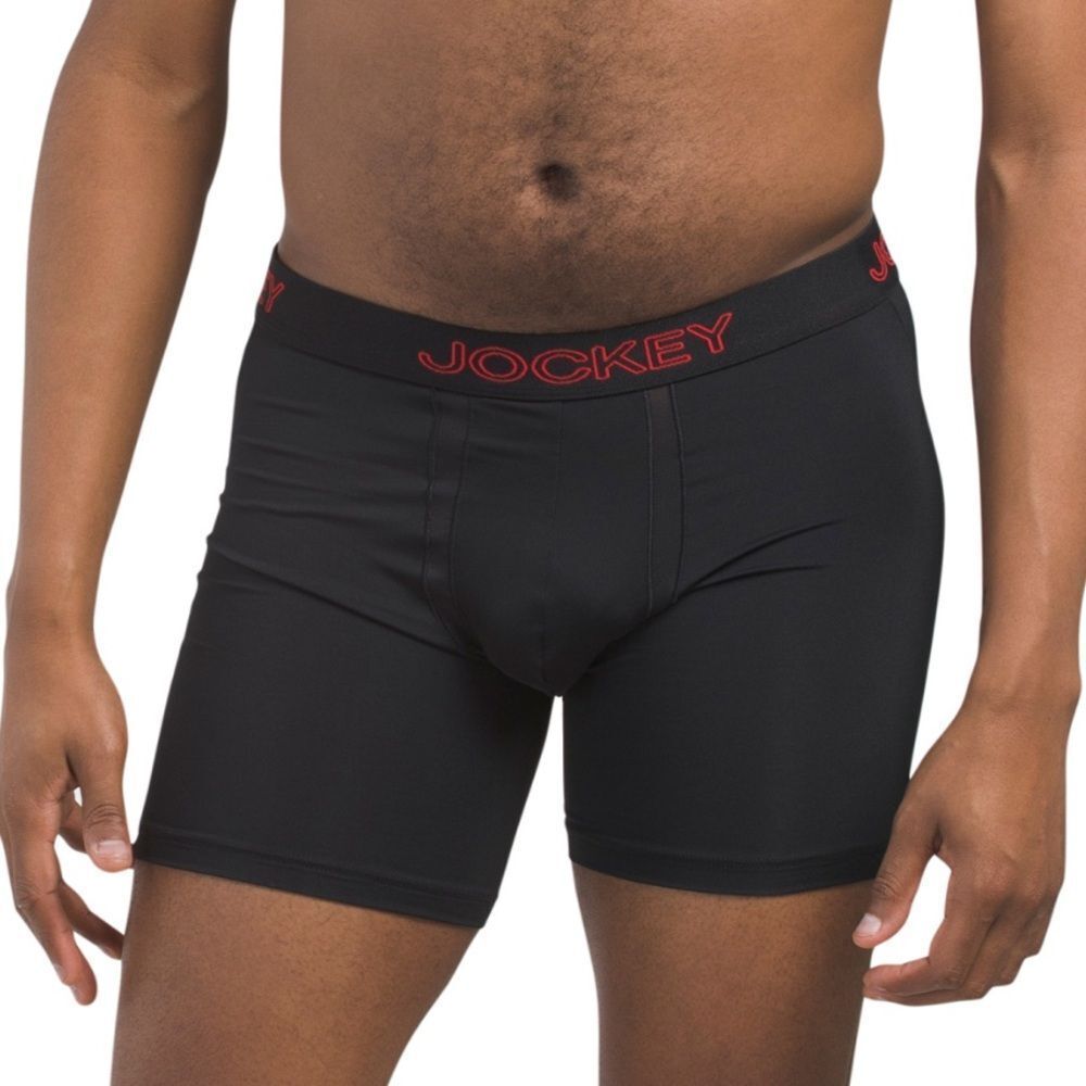 Jockey Black Red Chafe Proof Pouch Cotton Stretch Breathable Boxer Briefs